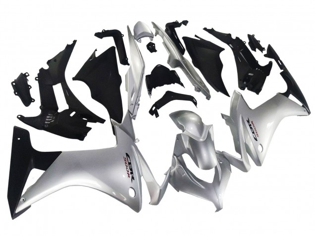 Honda CBR500R Motorrad Verkleidung 2013-2015 - Silber Glanzendes Schwarz