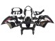 Honda VFR 800 Motorrad Verkleidung 1998-2001 - Glanzendes Schwarz Rot Aufkleber