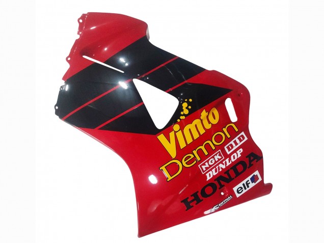 Honda VFR 800 Motorrad Verkleidung 1998-2001 - Rot Weiss Glanzendes Schwarz Vimto