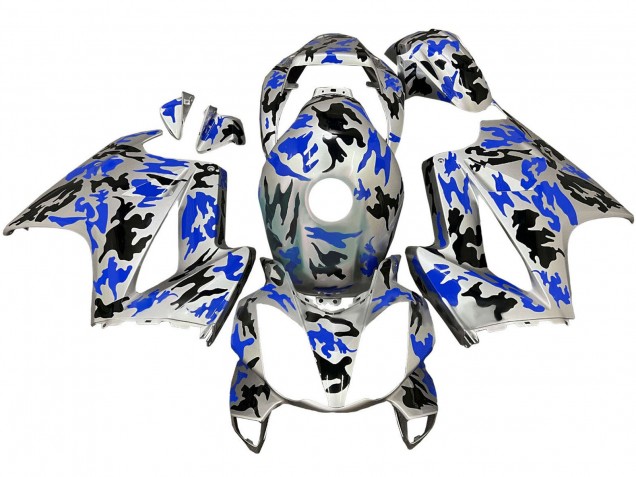 Honda VFR 800 Motorrad Verkleidung 2002-2013 - Silber Schwarz Blau Camouflage