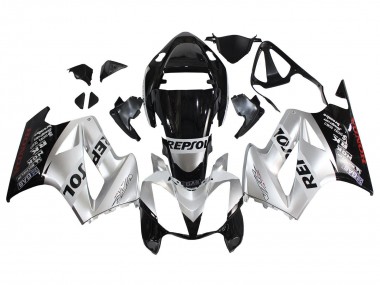 Honda VFR 800 Motorrad Verkleidung 2002-2013 - Silber Glanzendes Schwarz Repsol