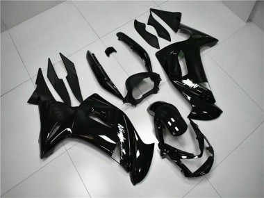Kawasaki EX650 Motorrad Verkleidung 2006-2008 - Glanzendes Schwarz Weiss