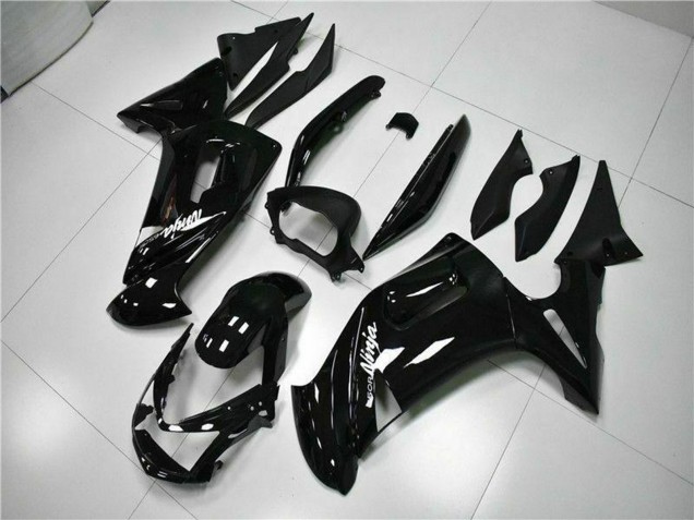 Kawasaki EX650 Motorrad Verkleidung 2006-2008 - Glanzendes Schwarz Weiss
