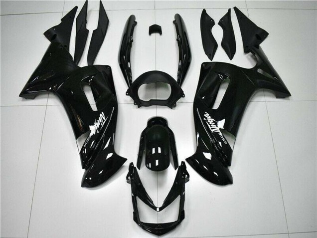Kawasaki EX650 Motorrad Verkleidung 2006-2008 - Glanzendes Schwarz Weiss