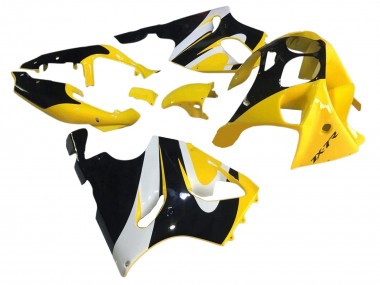 Kawasaki ZX7R Motorrad Verkleidung 1996-2003 - Gelb Weiss Glanzendes Schwarz