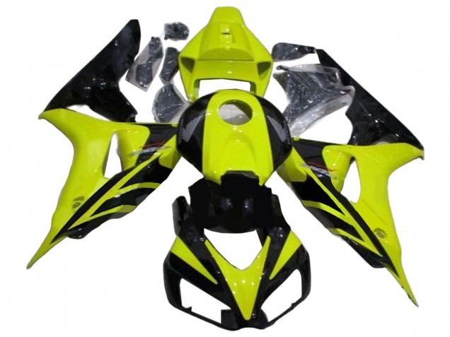 Honda CBR1000RR Motorrad Verkleidung 2006-2007 - Grun Glanzendes Schwarz Geometric