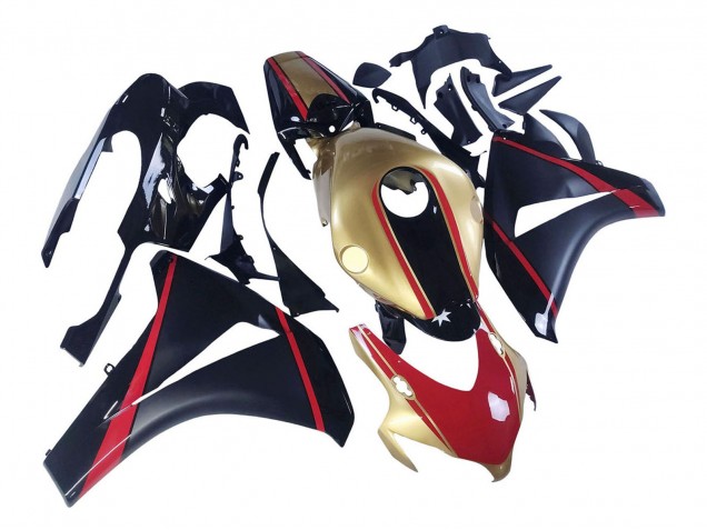 Honda CBR1000RR Motorrad Verkleidung 2008-2011 - Gold Rot Glanzendes Schwarz