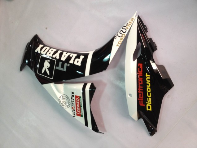 Honda CBR1000RR Motorrad Verkleidung 2012-2016 - Weiss Glanzendes Schwarz Rizoma Playboy