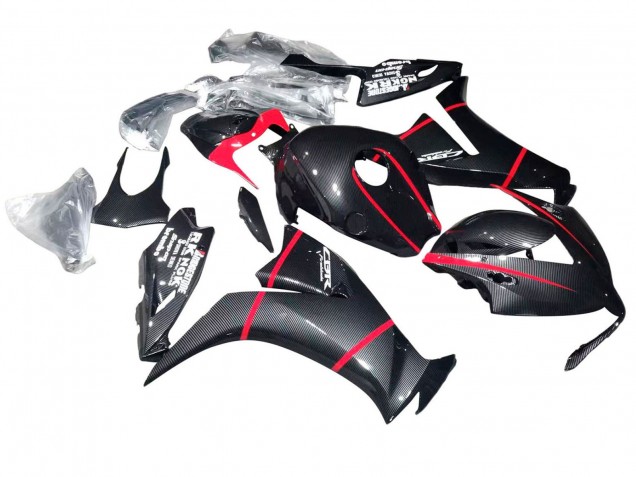 Honda CBR1000RR Motorrad Verkleidung 2012-2016 - Schwarzes Carbonfaser Rot
