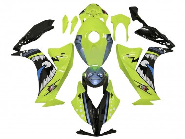 Honda CBR1000RR Motorrad Verkleidung 2012-2016 - Hellgrun Blau Glanzendes Schwarz Hai