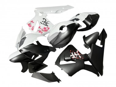 Honda CBR600RR Motorrad Verkleidung 2005-2006 - Schwarz Weiss mit Kirschblute