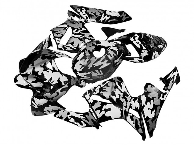 Honda CBR600RR Motorrad Verkleidung 2005-2006 - Schwarz Weiss Grau Camouflage