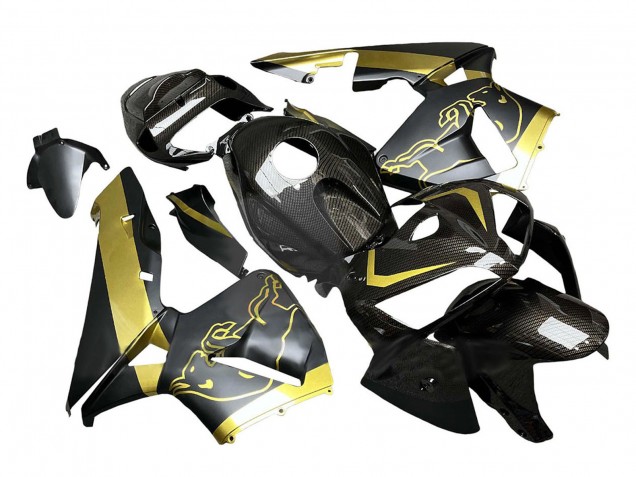 Honda CBR600RR Motorrad Verkleidung 2005-2006 - Schwarzes Gold Carbonfaser