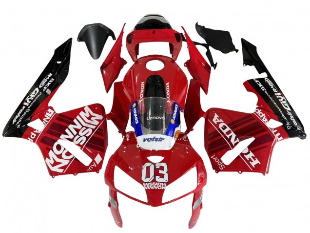 Honda CBR600RR Motorrad Verkleidung 2005-2006 - Rot Schwarz Valsir 03