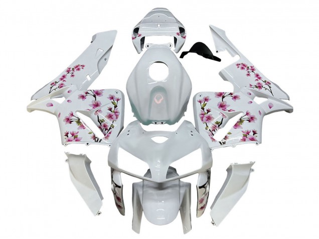 Honda CBR600RR Motorrad Verkleidung 2005-2006 - Weiss mit Cherry Blossom