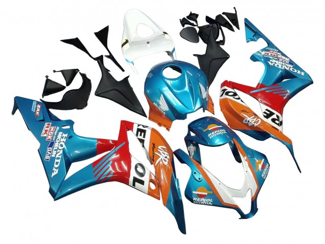 Honda CBR600RR Motorrad Verkleidung 2007-2008 - Orange Weiss Rot Blau Repsol