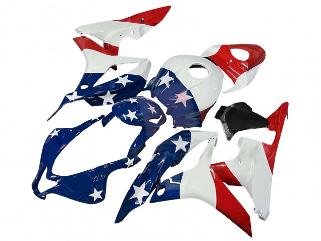Honda CBR600RR Motorrad Verkleidung 2007-2008 - Weiss Blau Rot Stern