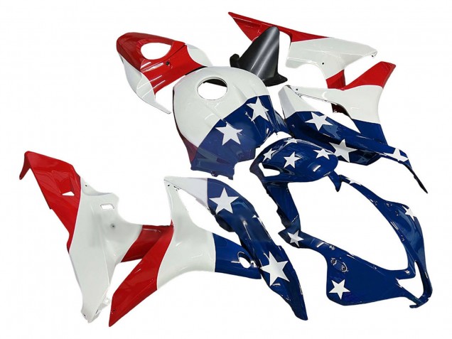 Honda CBR600RR Motorrad Verkleidung 2007-2008 - Weiss Blau Rot Stern