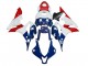 Honda CBR600RR Motorrad Verkleidung 2007-2008 - Weiss Blau Rot Stern