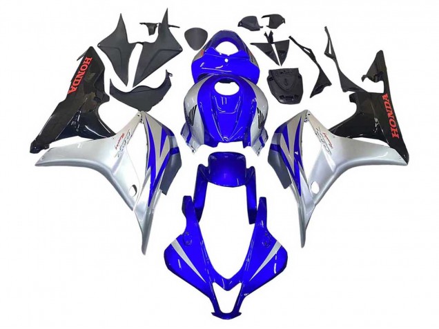 Honda CBR600RR Motorrad Verkleidung 2007-2008 - Silber Blau Glanzendes Schwarz Rennen
