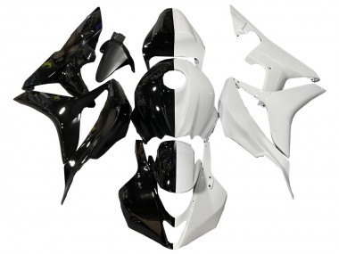 Honda CBR600RR Motorrad Verkleidung 2007-2008 - Weiss Glanzendes Schwarz Geteiltes