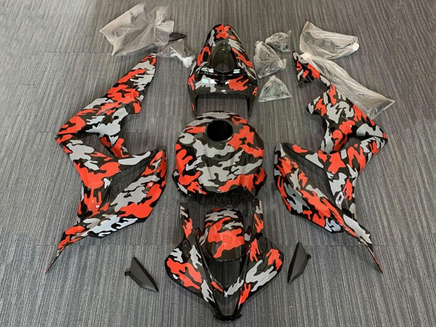 Honda CBR600RR Motorrad Verkleidung 2007-2008 - Rot Grau Camouflage