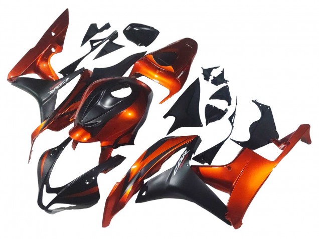 Honda CBR600RR Motorrad Verkleidung 2007-2008 - Orange Matt Schwarz