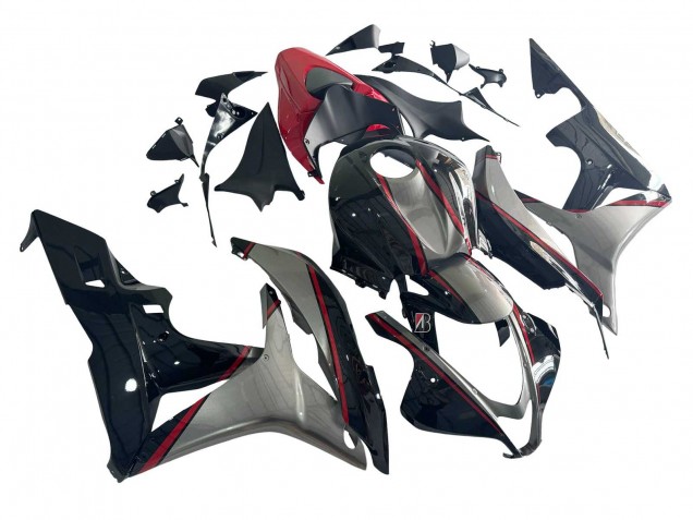 Honda CBR600RR Motorrad Verkleidung 2007-2008 - Silber Rot Glanzendes Schwarz