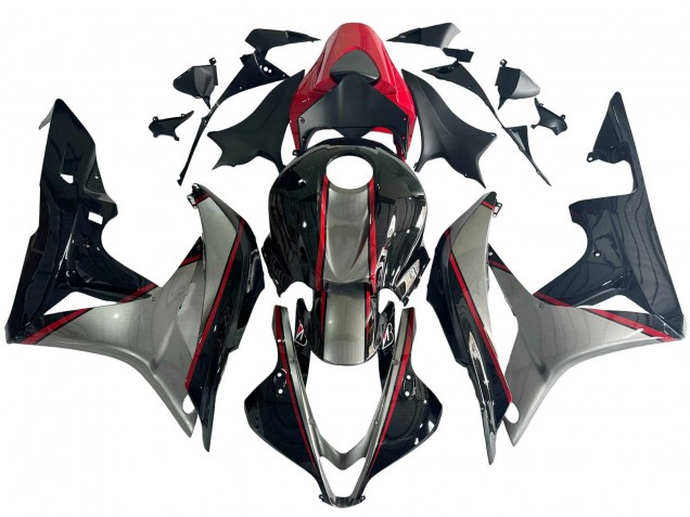 Honda CBR600RR Motorrad Verkleidung 2007-2008 - Silber Rot Glanzendes Schwarz