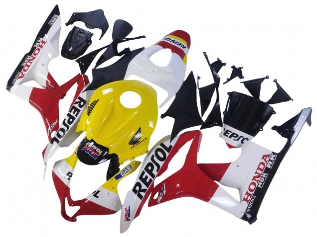 Honda CBR600RR Motorrad Verkleidung 2007-2008 - Weiss Gelb Rot Repsol HRC