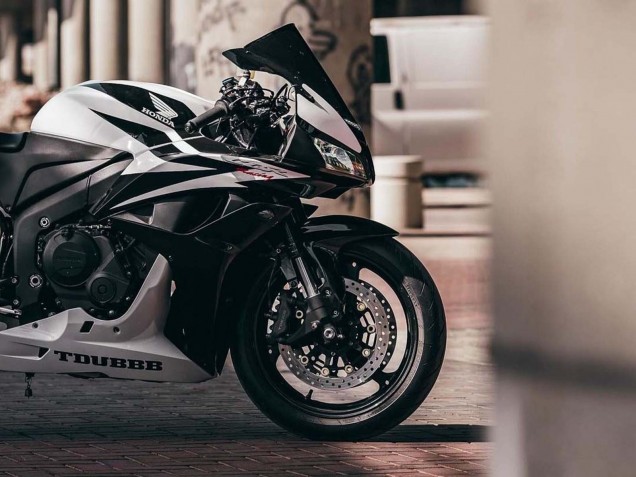 Honda CBR600RR Motorrad Verkleidung 2007-2008 - Weiss Schwarz Rennen