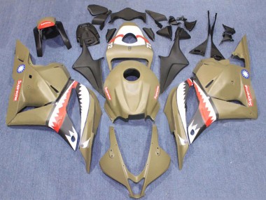 Honda CBR600RR Motorrad Verkleidung 2009-2012 - Braun Weiss Rot Hai