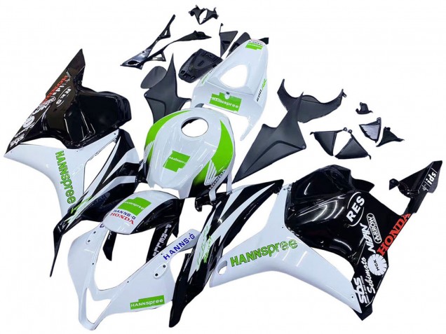 Honda CBR600RR Motorrad Verkleidung 2009-2012 - Weiss Grun Glanzendes Schwarz Hannspree