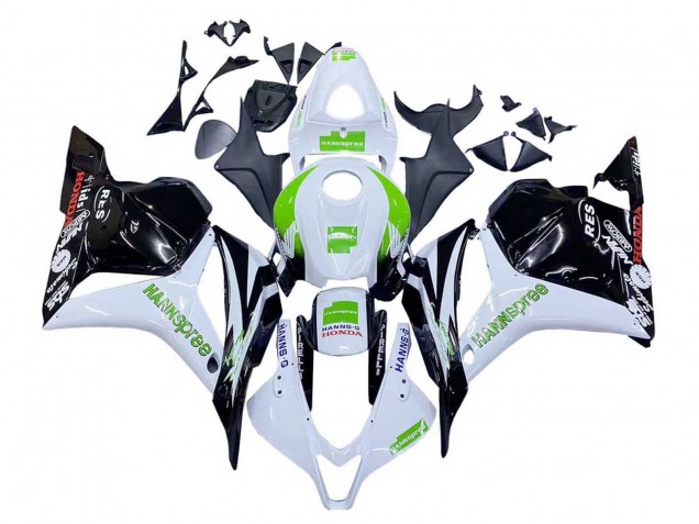 Honda CBR600RR Motorrad Verkleidung 2009-2012 - Weiss Grun Glanzendes Schwarz Hannspree