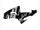 Kawasaki ZX10R Motorrad Verkleidung 2006-2007 - Glanzendes Schwarz Weiss West