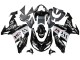 Kawasaki ZX10R Motorrad Verkleidung 2006-2007 - Glanzendes Schwarz Weiss West