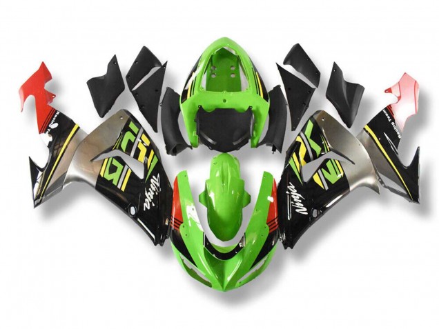 Kawasaki ZX10R Motorrad Verkleidung 2006-2007 - Grun Grau Rot Schwarz Gelb