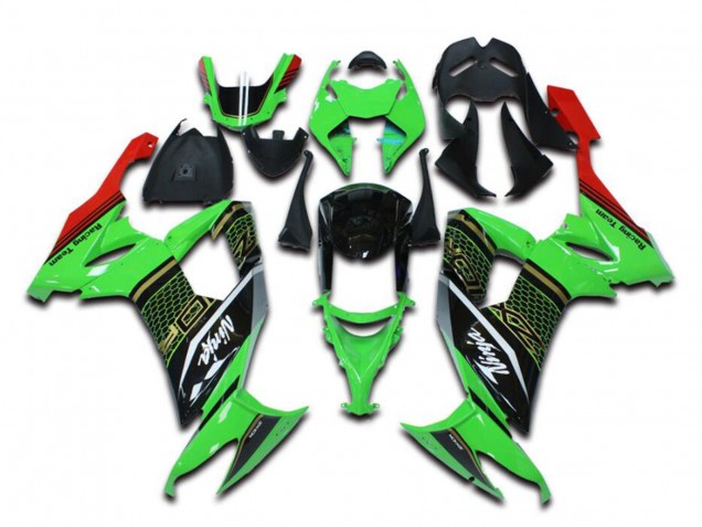 Kawasaki ZX10R Motorrad Verkleidung 2006-2007 - Grun Rot Schwarz