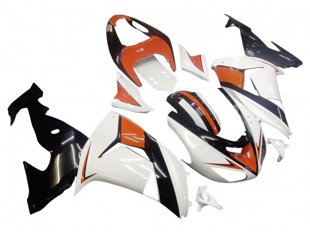 Kawasaki ZX10R Motorrad Verkleidung 2006-2007 - Weiss Orange Schwarz