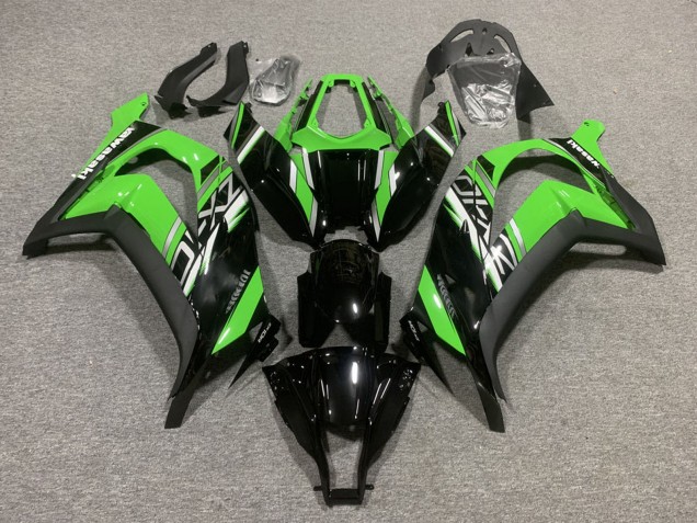 Kawasaki ZX10R Motorrad Verkleidung 2011-2015 - Grun Glanzendes Schwarz Matt Schwarz