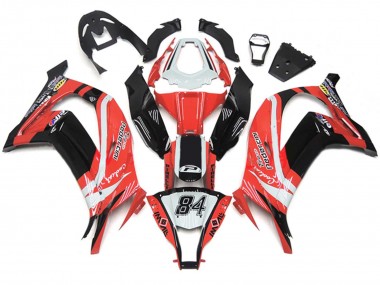 Kawasaki ZX10R Motorrad Verkleidung 2011-2015 - Weiss Rot Glanzendes Schwarz Pedercini 84