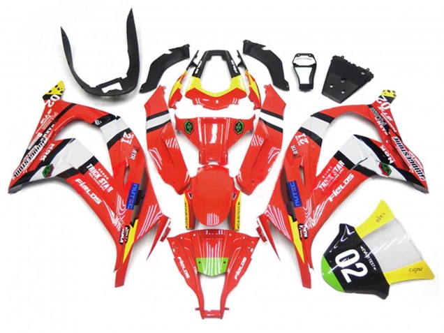 Kawasaki ZX10R Motorrad Verkleidung 2011-2015 - Rot Gelb Weiss Schwarz Grun Blau Trick Star 02