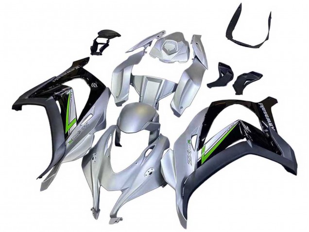 Kawasaki ZX10R Motorrad Verkleidung 2016-2020 - Silber Grun Schwarz