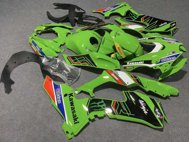 Kawasaki ZX10R Motorrad Verkleidung 2021-2025 - Grun Weiss Blau Schwarz Rot Showr Elf Mouldings Monster