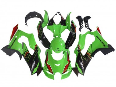 Kawasaki ZX10R Motorrad Verkleidung 2021-2025 - Grun Schwarz Rot