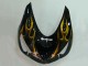 Kawasaki ZX14R ZZR1400 Motorrad Verkleidung 2006-2011 - Glanzendes Schwarz Gold Flamme