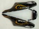 Kawasaki ZX14R ZZR1400 Motorrad Verkleidung 2006-2011 - Glanzendes Schwarz Gold Flamme