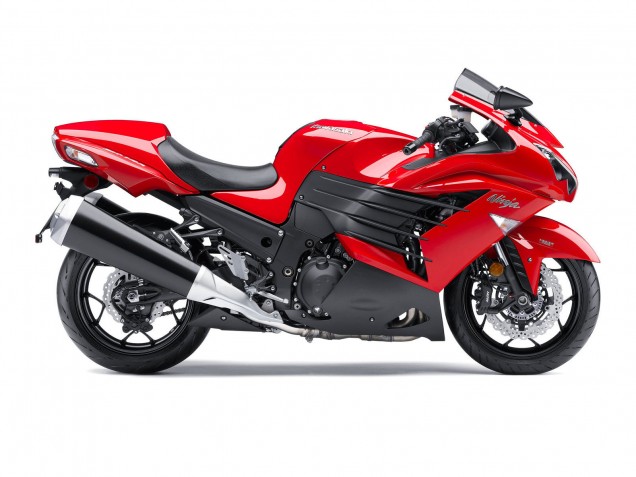 Kawasaki ZX14R ZZR1400 Motorrad Verkleidung 2012-2024 - Rot Matt Schwarz