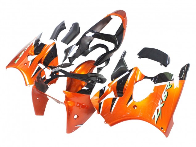 Kawasaki ZX6R Motorrad Verkleidung 2000-2002 - Orange Schwarz
