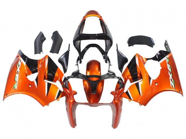 Kawasaki ZX6R Motorrad Verkleidung 2000-2002 - Orange Schwarz